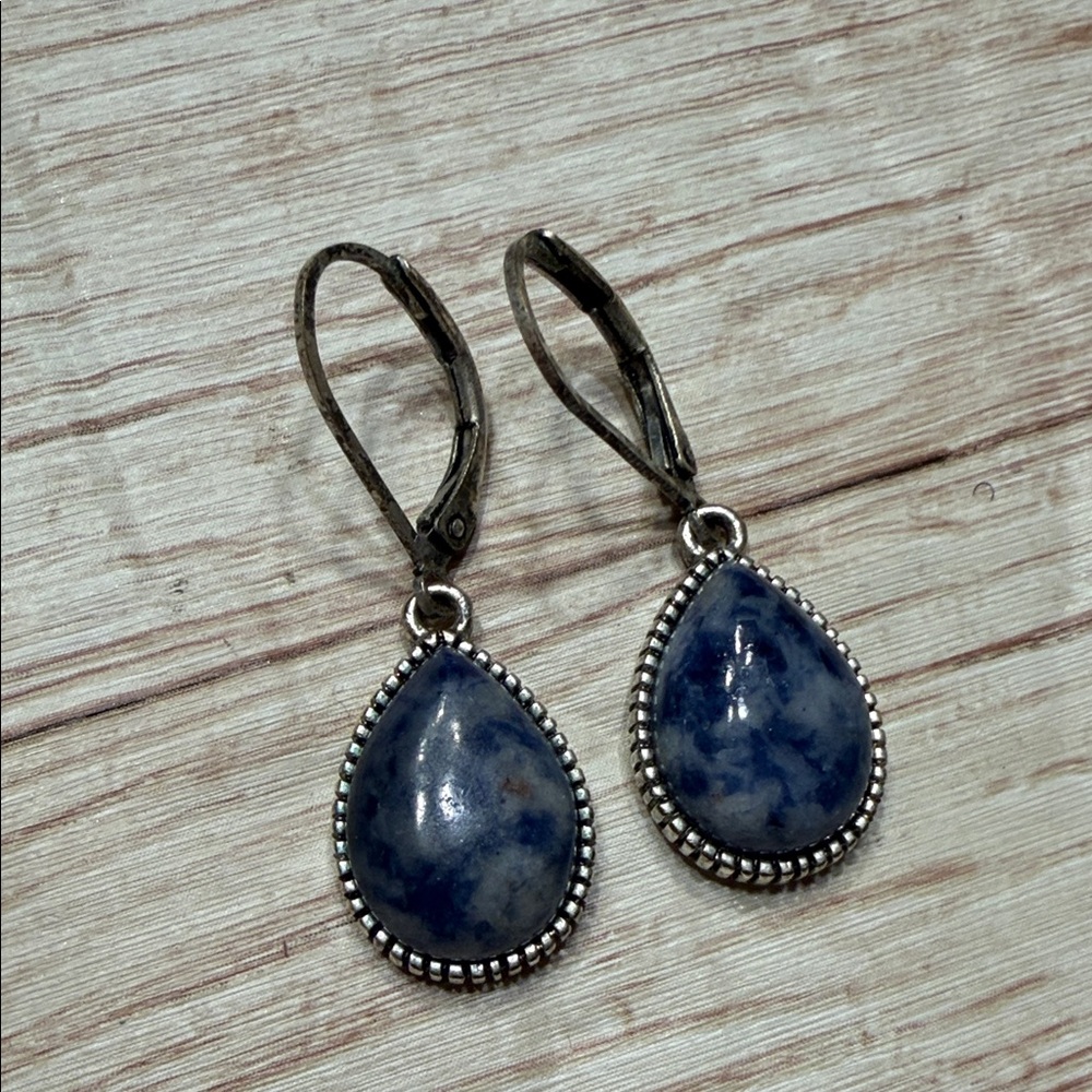 Vintage America Blue Teardrop Earrings